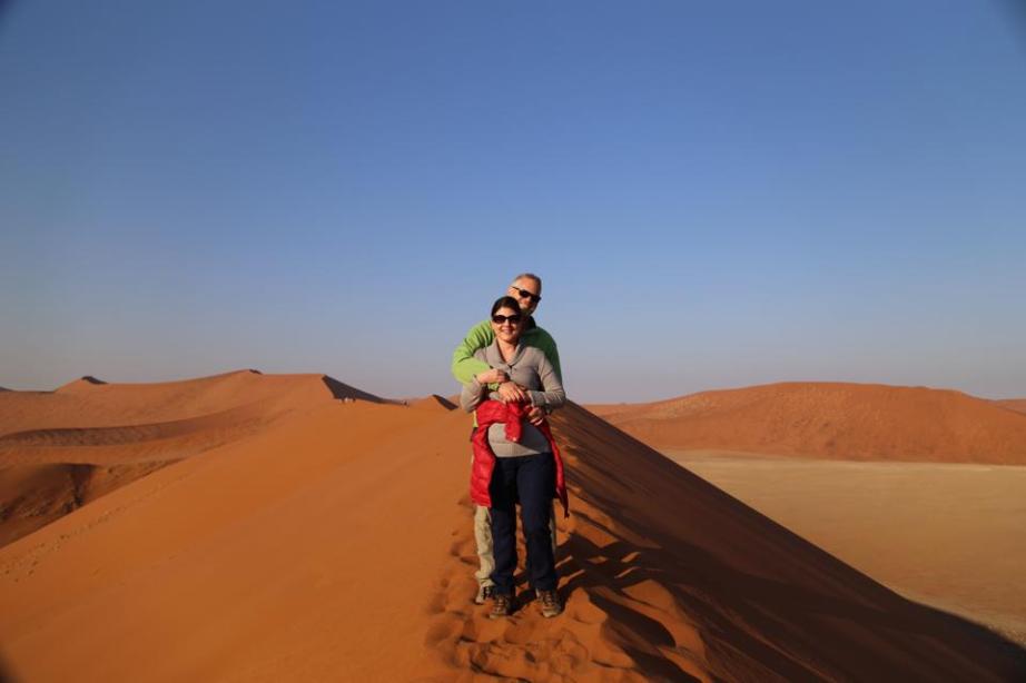 On safari in Namibia with my husband